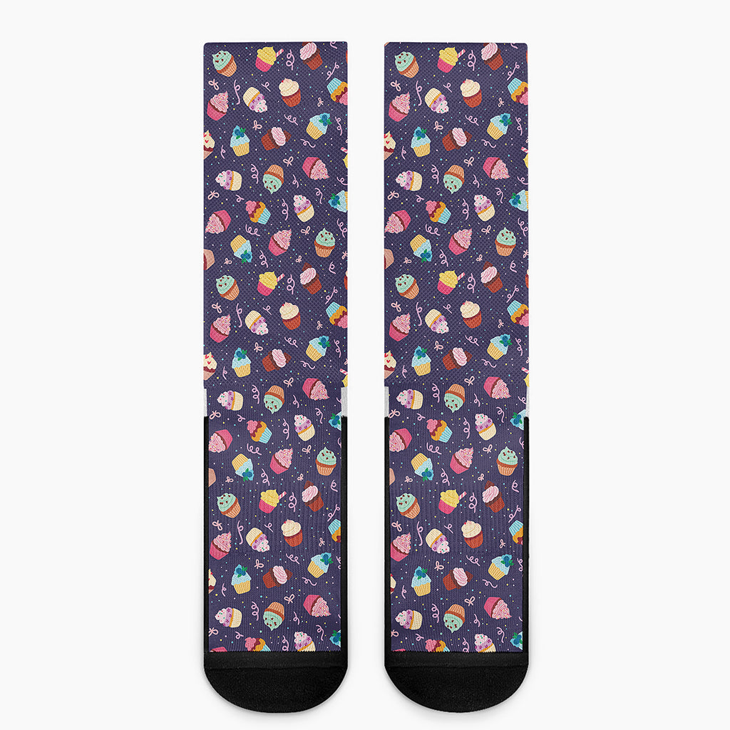 Mini Cupcake Pattern Print Crew Socks