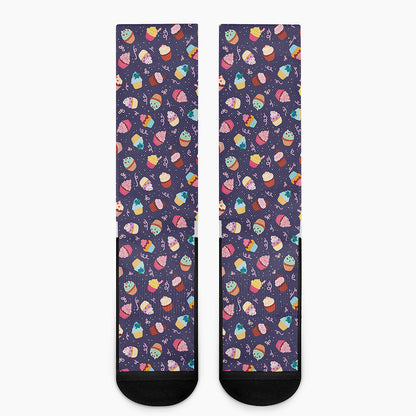 Mini Cupcake Pattern Print Crew Socks