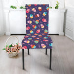 Mini Cupcake Pattern Print Dining Chair Slipcover