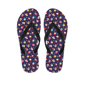 Mini Cupcake Pattern Print Flip Flops