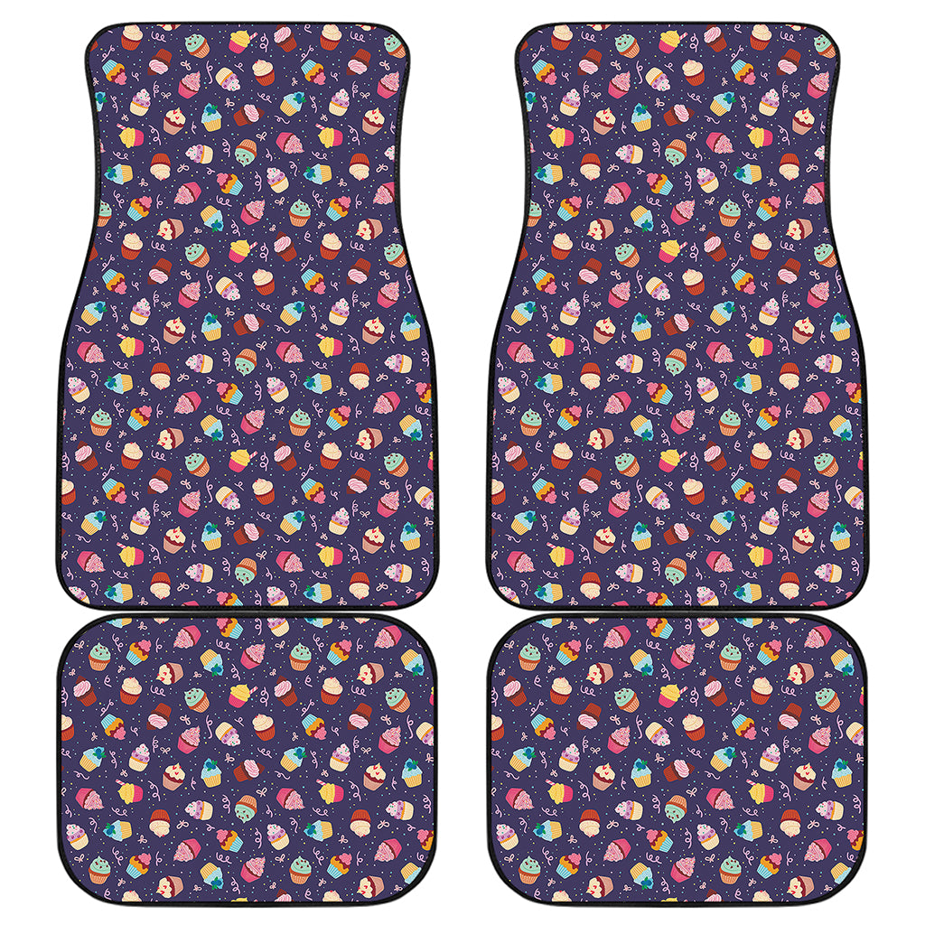 Mini Cupcake Pattern Print Front and Back Car Floor Mats