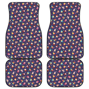 Mini Cupcake Pattern Print Front and Back Car Floor Mats