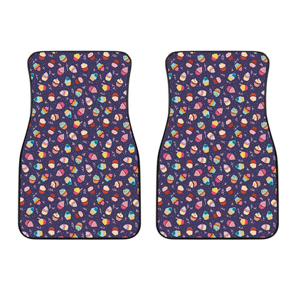 Mini Cupcake Pattern Print Front Car Floor Mats