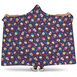 Mini Cupcake Pattern Print Hooded Blanket