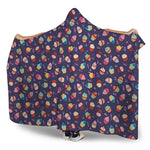 Mini Cupcake Pattern Print Hooded Blanket