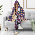 Mini Cupcake Pattern Print Hooded Blanket
