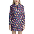 Mini Cupcake Pattern Print Pullover Hoodie Dress