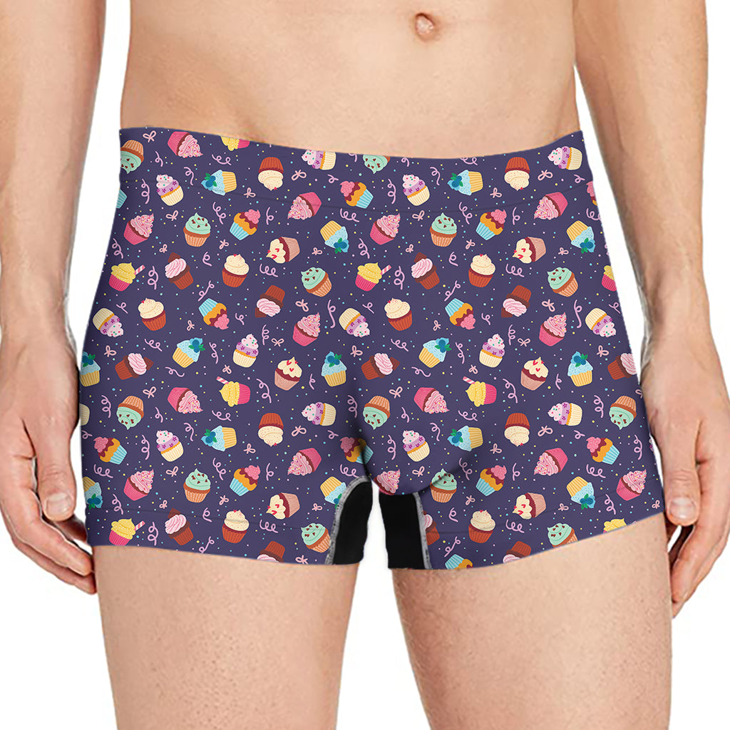 Mini Cupcake Pattern Print Men's Boxer Briefs