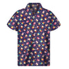 Mini Cupcake Pattern Print Men's Short Sleeve Shirt