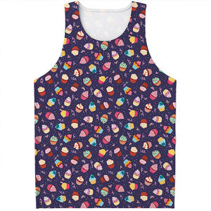 Mini Cupcake Pattern Print Men's Tank Top