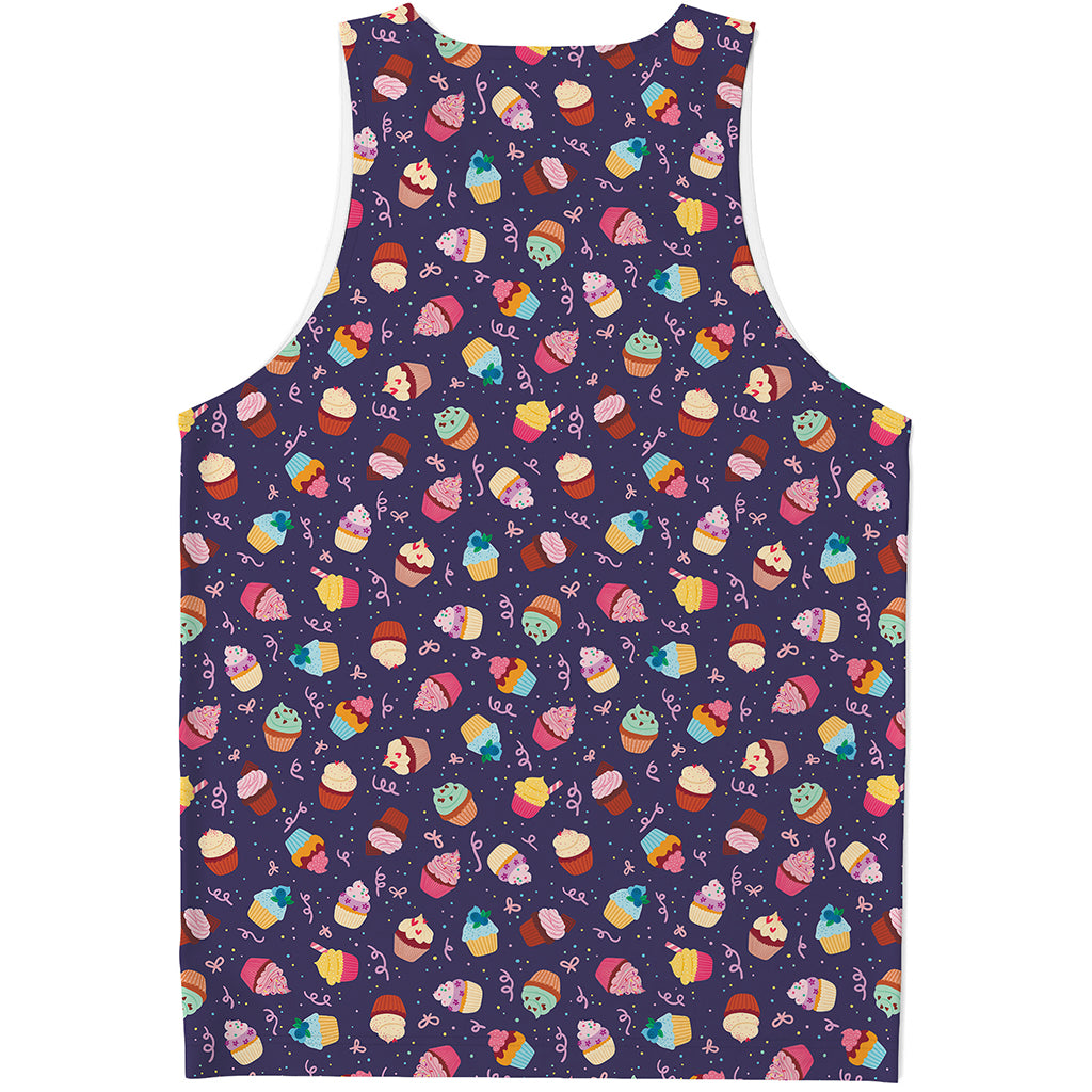 Mini Cupcake Pattern Print Men's Tank Top