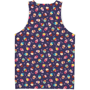 Mini Cupcake Pattern Print Men's Tank Top