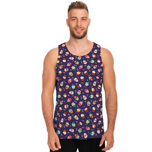 Mini Cupcake Pattern Print Men's Tank Top