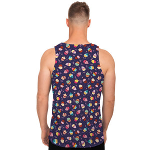 Mini Cupcake Pattern Print Men's Tank Top