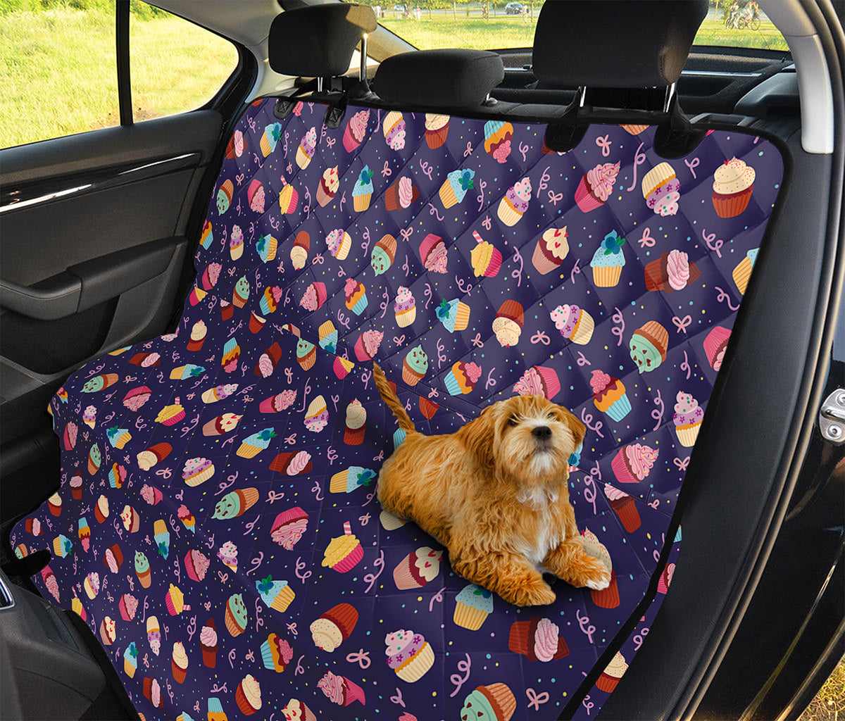 Mini Cupcake Pattern Print Pet Car Back Seat Cover