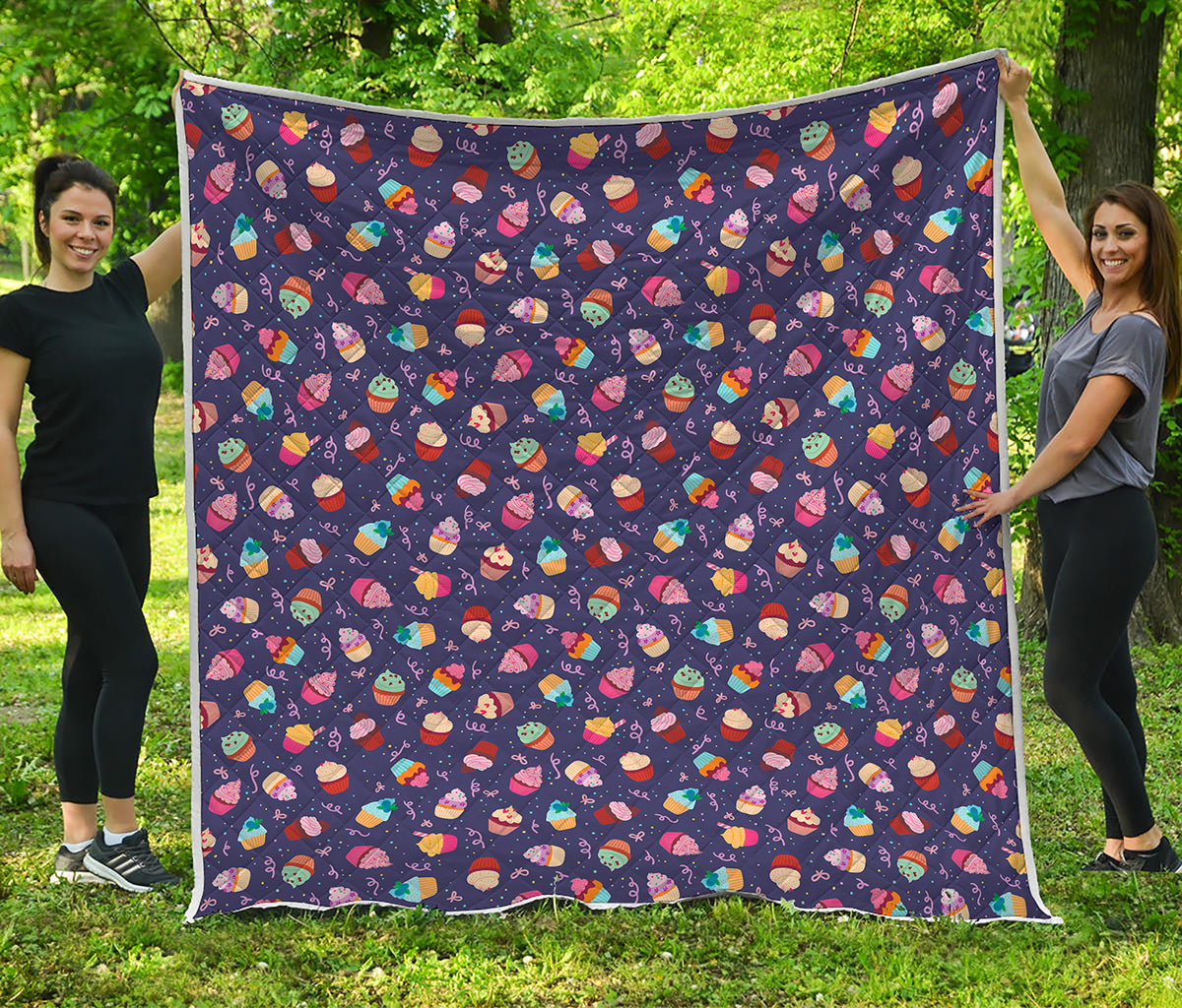 Mini Cupcake Pattern Print Quilt