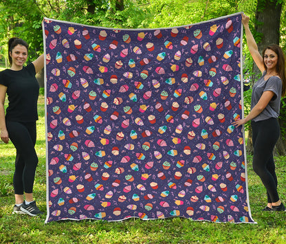 Mini Cupcake Pattern Print Quilt