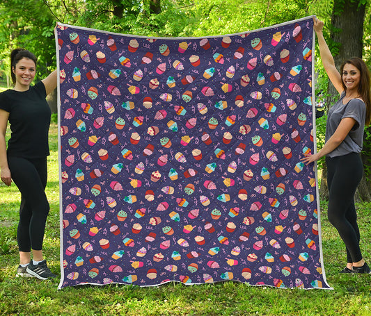 Mini Cupcake Pattern Print Quilt
