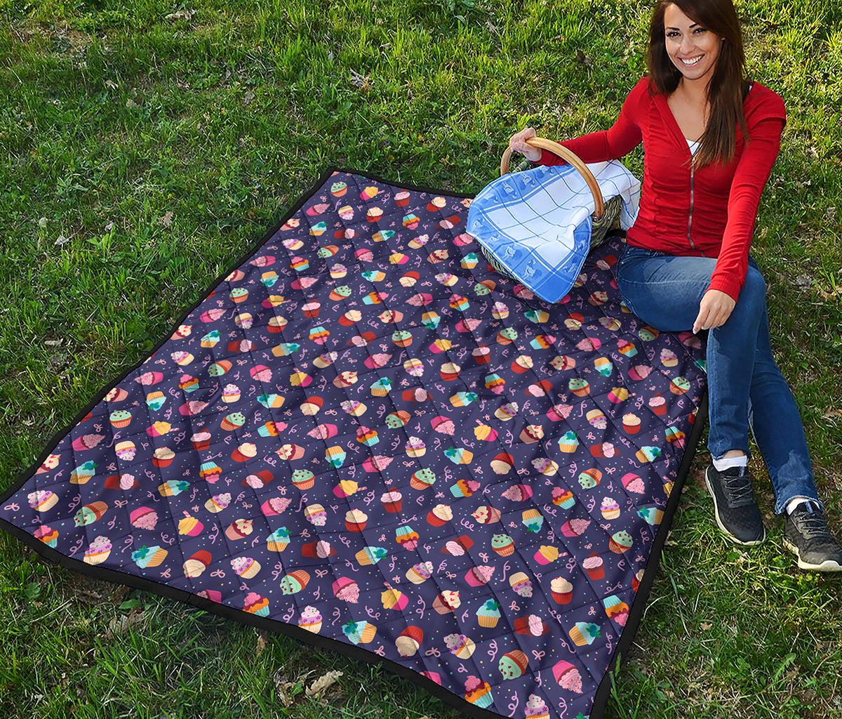 Mini Cupcake Pattern Print Quilt