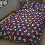 Mini Cupcake Pattern Print Quilt Bed Set