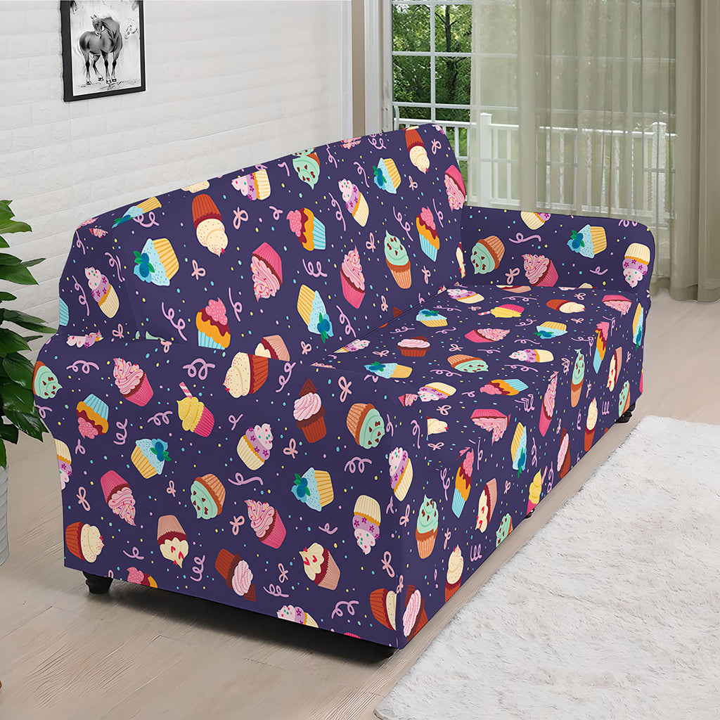 Mini Cupcake Pattern Print Sofa Cover