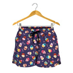 Mini Cupcake Pattern Print Women's Shorts