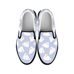Mini Rabbit Pattern Print Black Slip On Shoes