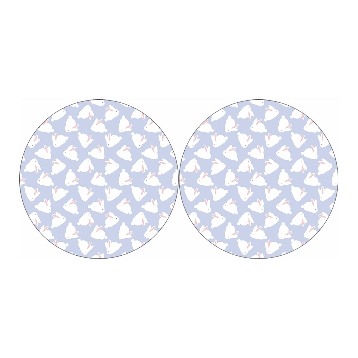 Mini Rabbit Pattern Print Car Coasters