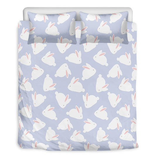 Mini Rabbit Pattern Print Duvet Cover Bedding Set