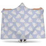 Mini Rabbit Pattern Print Hooded Blanket