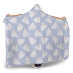 Mini Rabbit Pattern Print Hooded Blanket
