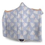 Mini Rabbit Pattern Print Hooded Blanket