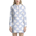 Mini Rabbit Pattern Print Pullover Hoodie Dress