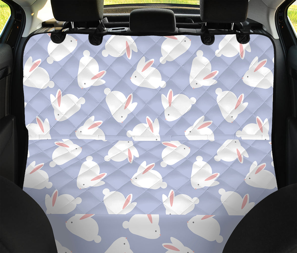 Mini Rabbit Pattern Print Pet Car Back Seat Cover