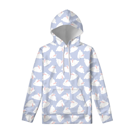 Mini Rabbit Pattern Print Pullover Hoodie