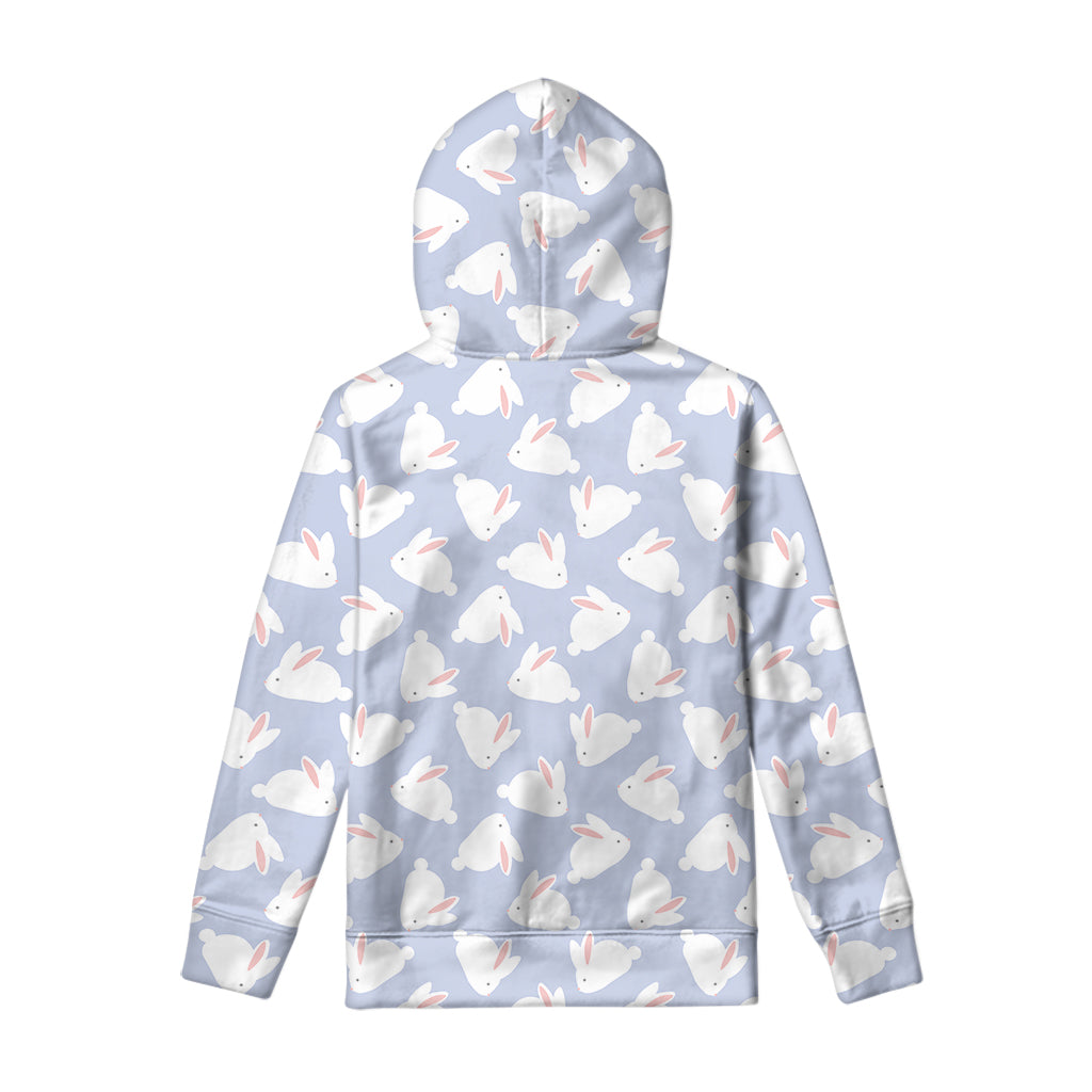 Mini Rabbit Pattern Print Pullover Hoodie