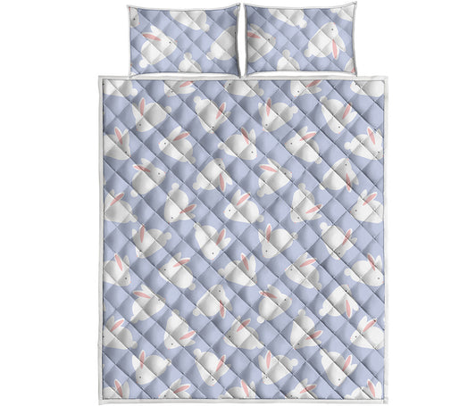 Mini Rabbit Pattern Print Quilt Bed Set
