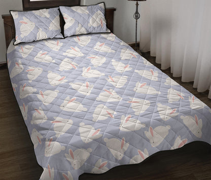Mini Rabbit Pattern Print Quilt Bed Set