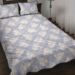 Mini Rabbit Pattern Print Quilt Bed Set