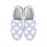 Mini Rabbit Pattern Print White Slip On Shoes