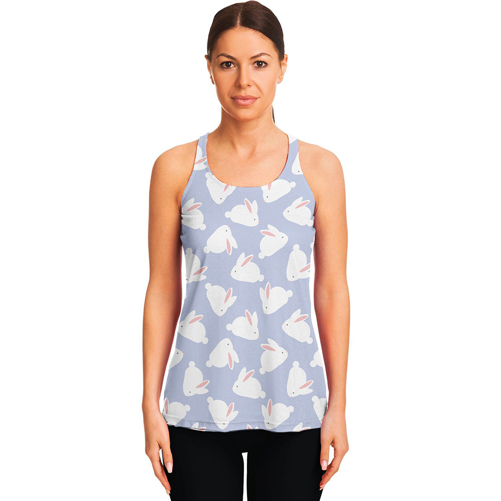 Mini Rabbit Pattern Print Women's Racerback Tank Top