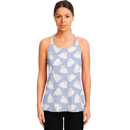 Mini Rabbit Pattern Print Women's Racerback Tank Top