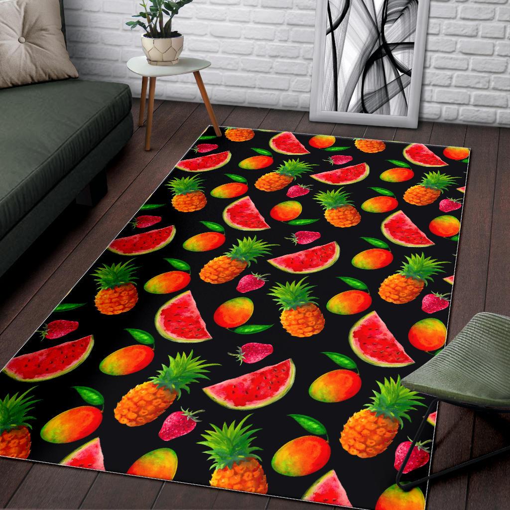 Mix Fruit Pineapple Pattern Print Area Rug GearFrost