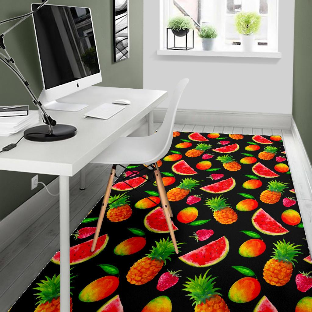 Mix Fruit Pineapple Pattern Print Area Rug GearFrost