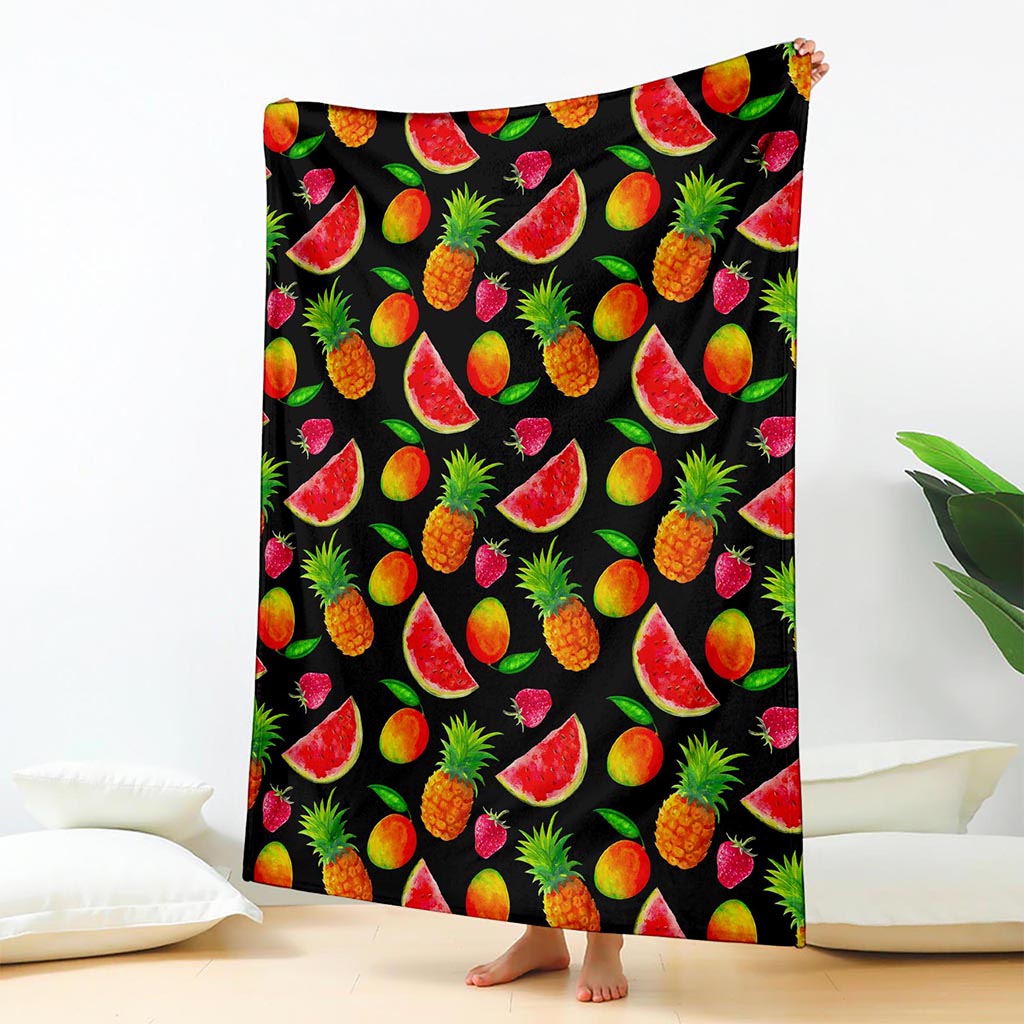 Mix Fruit Pineapple Pattern Print Blanket