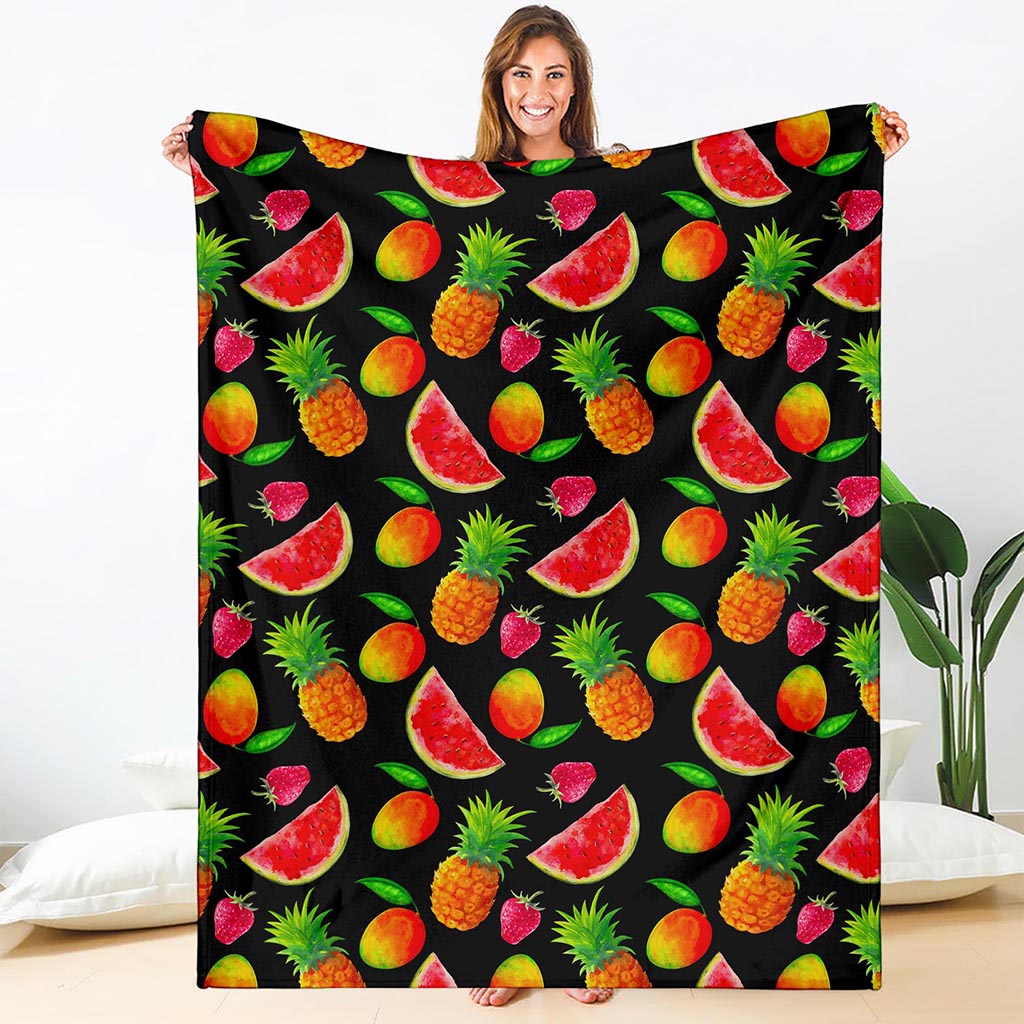 Mix Fruit Pineapple Pattern Print Blanket