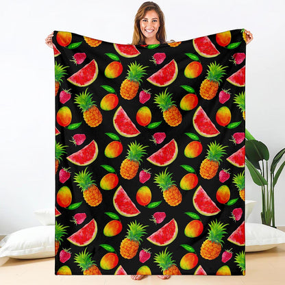 Mix Fruit Pineapple Pattern Print Blanket