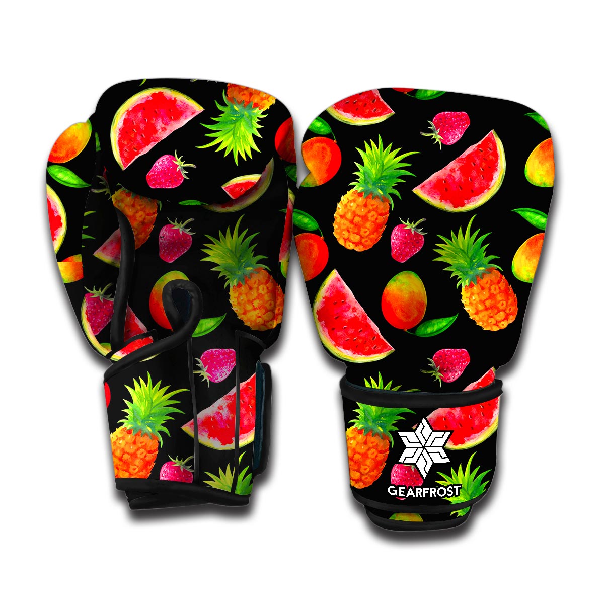 Mix Fruit Pineapple Pattern Print Boxing Gloves