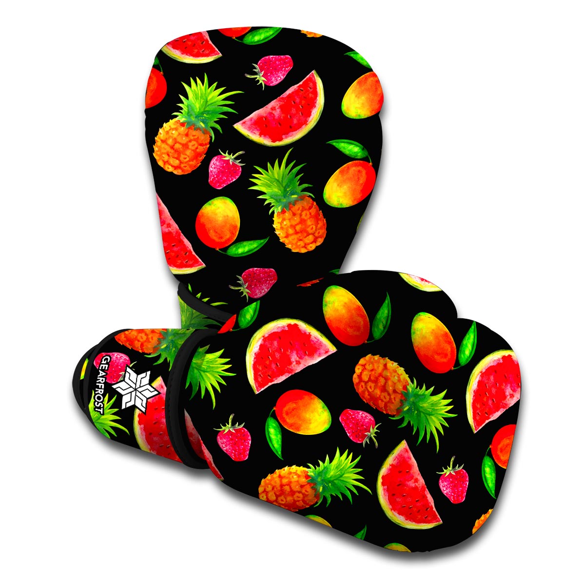 Mix Fruit Pineapple Pattern Print Boxing Gloves