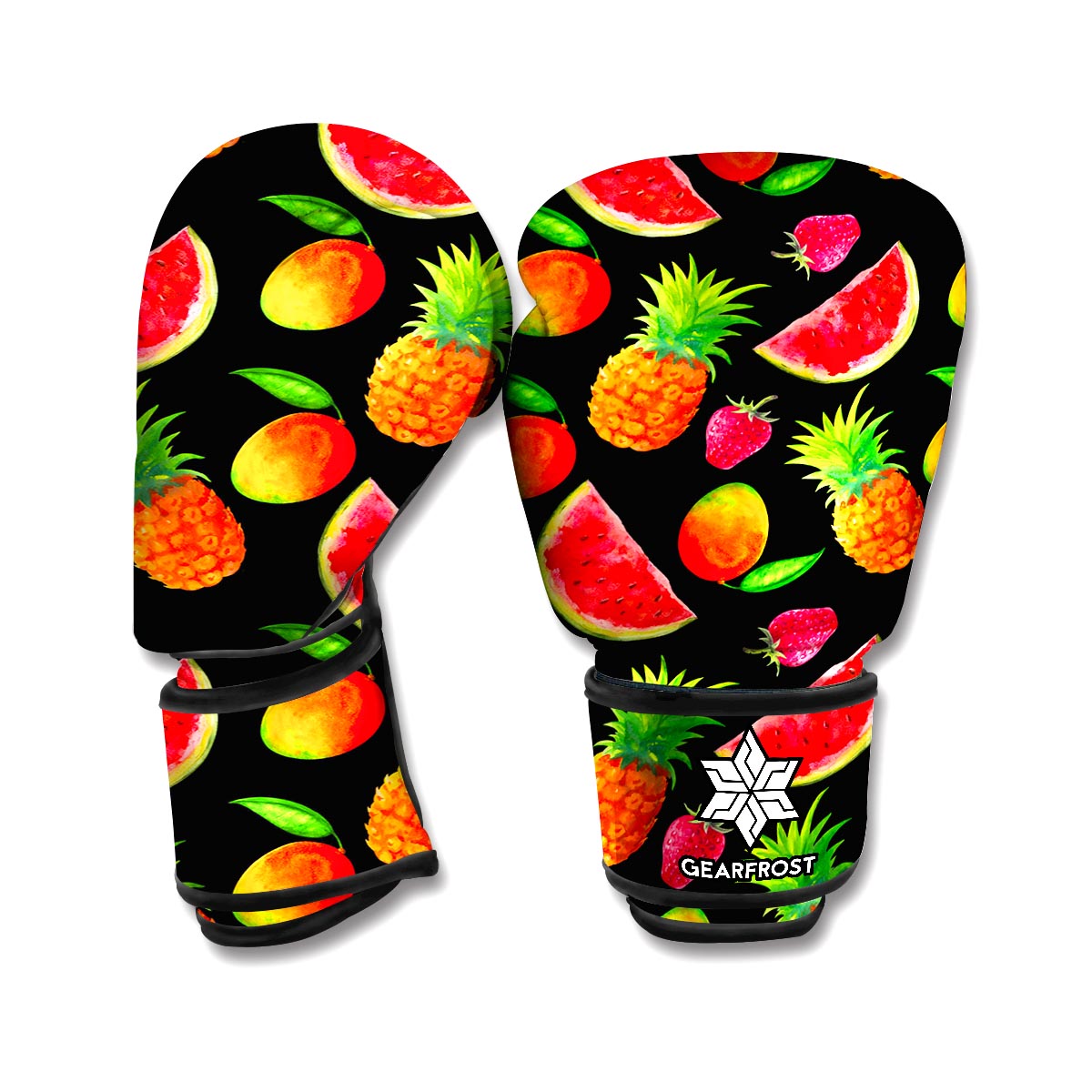 Mix Fruit Pineapple Pattern Print Boxing Gloves